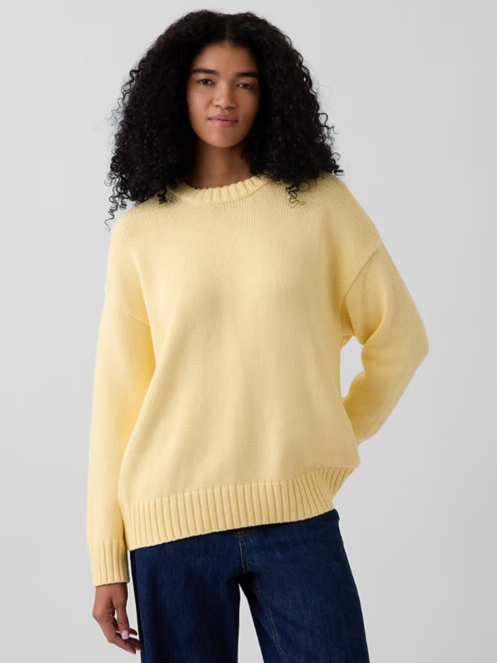 Gap 100% Cotton Oversized Sweater Butter Yellow
